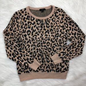 J. Crew Wool Leopard Print Sweater Medium